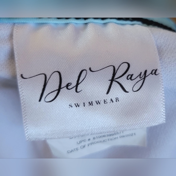 DEL RAYA 26/28 Royal Blue Ruffles Tummy Cover Swim Top - Picture 2 of 2